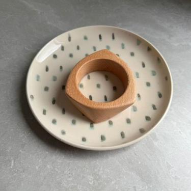 Imagem de Bracelete Madeira Robusto Facetado Cor:Claro - Nilza Biju, Claro