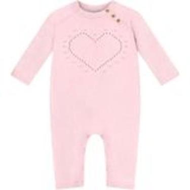 Imagem de Macacão Bebê Menina Milon em Tricot Estampado cor Rosa Tamanho G