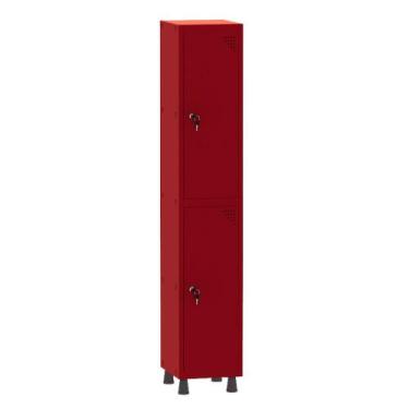 Imagem de Armário Guarda Volume Locker Roupeiro 1 Vão 2 Portas Aço GRF501/2 Verm