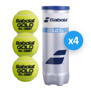 Imagem de Bola de Tênis Babolat Gold All Court - 04 Tubos c/ 3 Bolas Cor:Amarelo