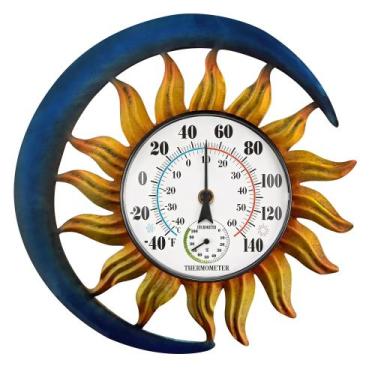 Imagem de Termômetro BUARO8AGA Vintage Sol e Lua 33 cm com mostrador