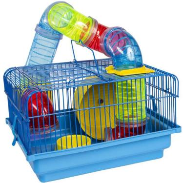 Imagem de Gaiola Roedores Hamster, Gerbil, Brasileirinha Tubo Luxo Azul