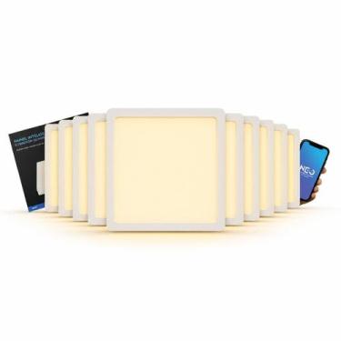 Imagem de Kit 10 Painel LED Smart Quadrado Sobrepor 24W Bivolt Wi-Fi Dimerizável