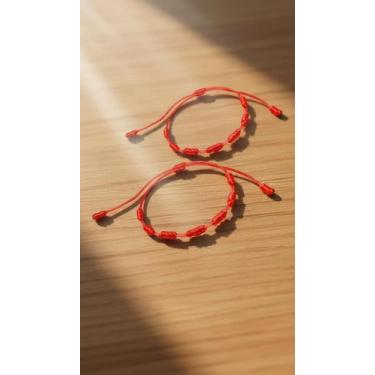 Imagem de Kit 2 Pulseiras Ajustáveis 7 Nós Vermelha Proteção - Congratulations S