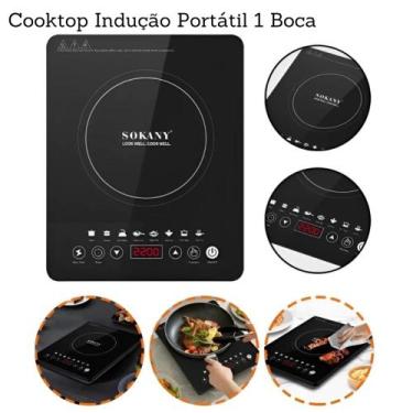 Imagem de Fogão Elétrico Cooktop Indução Portátil 1 Boca Touch Com Timer - Sokan