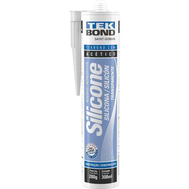 Imagem de Borracha de Silicone Ostenvonder Adesivo Selante Monocomponente Anti-Fungo Transparente Tekbond 280g