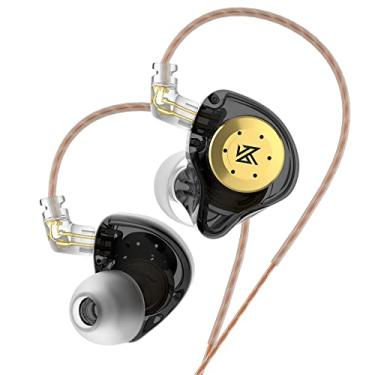Imagem de Fones de ouvido intra-auriculares KZ EDX Pro com fio, fones de ouvido IEM, fones de ouvido duplo DD HiFi estéreo com cancelamento de ruído (preto, microfone)
