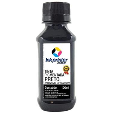 Imagem de Tinta Pigmentada Inkprinter Preta para Impressora Hp Série 7000, 8000 (100ml)