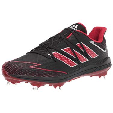 Imagem de adidas Eg5633 Tênis de beisebol masculino, Preto/Vermelho/Prata, 15