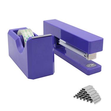 Imagem de Grampeador com 1000 grampos - grampeador economiza 60% de energia, bom para grampear em casa ou no armazém, Purple Stapler Suit