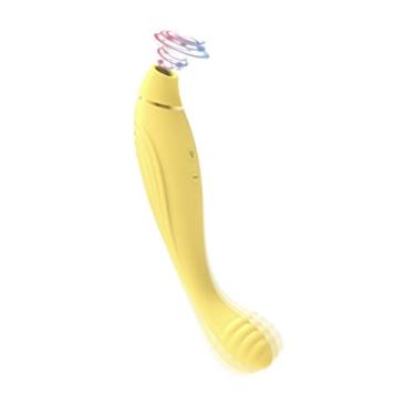 Imagem de Vibrador e Sucção do Ponto G 10 Frequências Brinquedos Sexuais Eróticos Estimulador Clitóris Ponto G Mamilo (Amarelo)