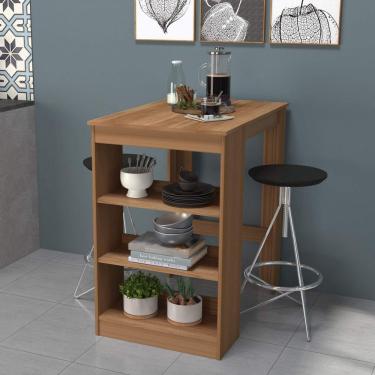 Imagem de Mesa Bancada 2 Lugares com Nichos Nova Mobile Montana