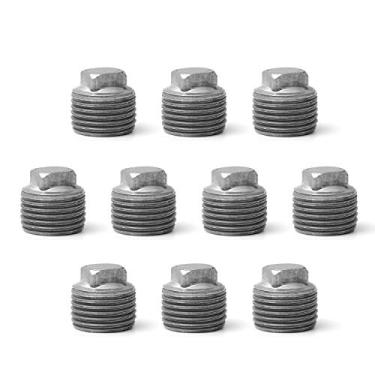 Imagem de Boné masculino de ajuste de tubulação, Home TZH 20 Pacote 1 " Molde de ferro maleável preto tubo masculino quadrado bonés para Steam-punk vintage prateleira suporte DIY encanamento tubo decoração móveis (10, 1/2")