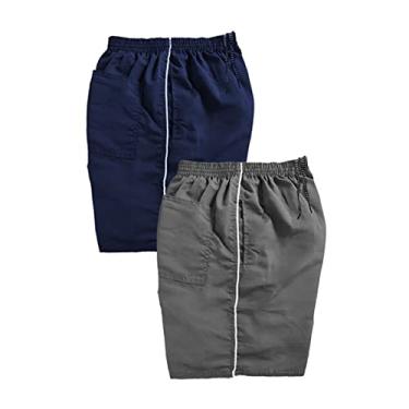 Imagem de Kit 2 Shorts Tactel Masculino 1 Listra 3 Bolsos Futebol Bermuda Academia Treino Musculação Kit 2 Shorts Tactel Masculino