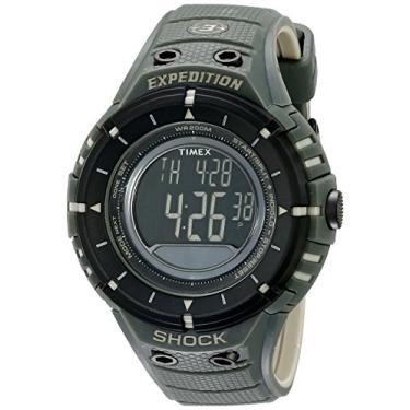 Imagem de Timex Relógio masculino T49612 Expedition Shock Digital Bússola Oliva/Pulseira de Resina Preta