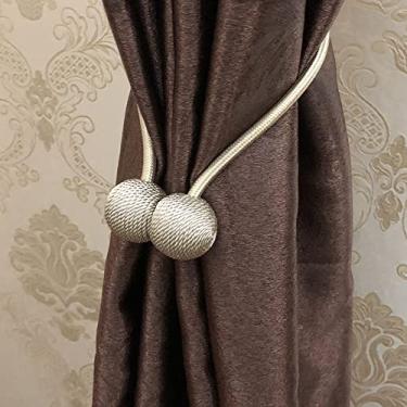 Imagem de Suporte de cortina magnético prendedor fivela clipe haste de cortina para decoração de casa acessórios decorativos, bege, 1 peça