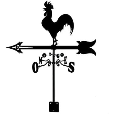 Imagem de KRASS Metal Weather Vane Galo Design Weathervane Weathercock Indicador de Direção e Vento Aço Inoxidável Ferramenta de Medição Presente Para Estaca de Jardim de Telhado Exterior, Collector88