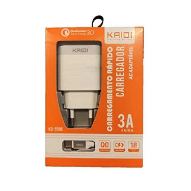 Imagem de Carregador Rápido Turbo Kaidi KD-550C QC 3.0 com cabo Tipo-C