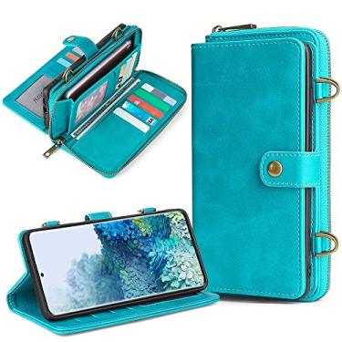 Imagem de Carteira de couro destacável para Samsung Galaxy A21S A20E A50 A51 A70 A71 S8 S9 S10 S20 S21 S22 Plus Note20 Ultra S21FE, Azul, Para Samsung S21