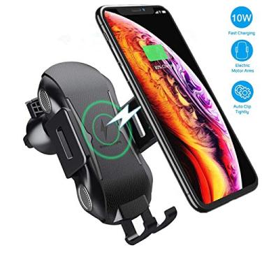 Imagem de Carregador de carro sem fio, suporte de carregador sem fio Qi, suporte de telefone para saída de ar de carro por gravidade de fixação automática, carregador de copo de carro, compatível com carregamento para Samsung Galaxy S10/S10 Plus/S9, iPhone XR/XS/XS Max