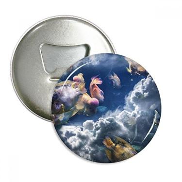 Imagem de Ocean Colorful Fish Science Nature Picture Abridor de garrafas ímã de geladeira emblema multifuncional