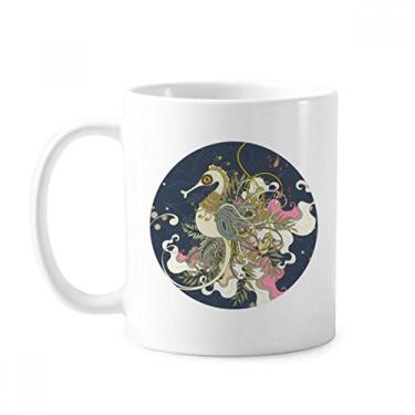 Imagem de Flor Japão Hippocampus Ukiyo-e Caneca Cerâmica Café Porcelana Utensílios de Mesa