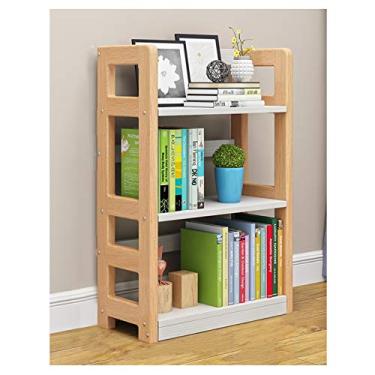 Imagem de KIZQYN Estante de livros 3 prateleiras estante livre de pé planta suporte de flores rack de armazenamento de banheiro torre de madeira prateleira organizador multiuso prateleira de livros (tamanho: L 23,6 polegadas x D 11,2 polegadas x A 35,3 polegadas)
