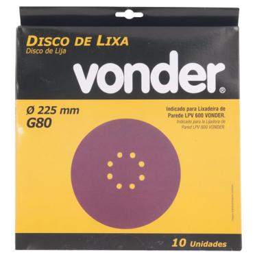 Imagem de Disco de Lixa G-080 225mm 10 Pecas Vonder