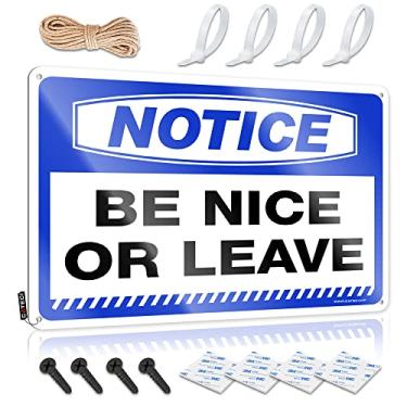 Imagem de Placas de adulto para homem Aviso de caverna Be Nice Or Leave Tin Sign Bar Posters Placas de rua para quarto (Tamanho : 20X30cm)