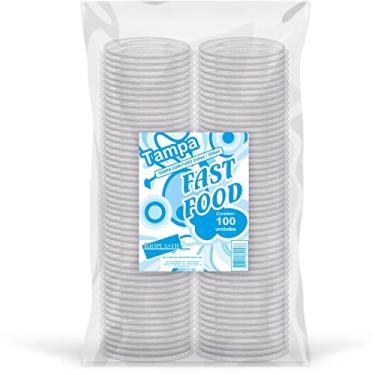 Imagem de Tampa Descartável, Rioplastic, Para Copo de 250 e 330 ml, Com Furo, Pacote com 100