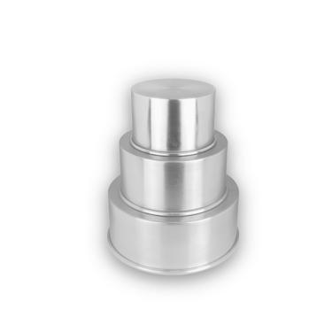 Imagem de Kit Forma Redonda Para Bolo 15-20-25 Fundo Fixo Alumínio