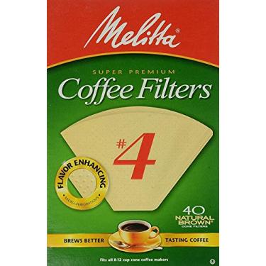 Imagem de Melitta Filtros de café cone nº 4 Marrom natural cru 40 unidades pacote com 2 (80 filtros no total)