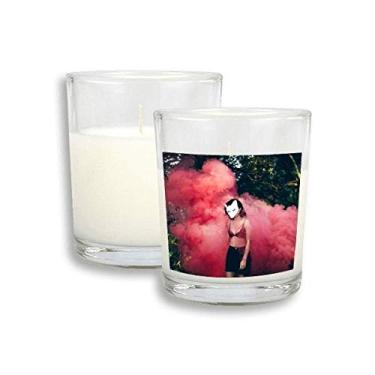 Imagem de Pink Fog Head Girl Florestal Science Nature Scenery Velas brancas de incenso perfumado de vidro