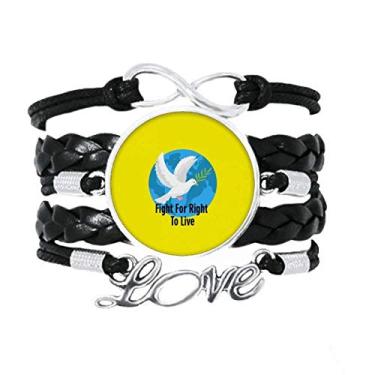 Imagem de OFFbb-USA Pulseira Independent American Right Freedom Life com pulseira de couro torcido para presente