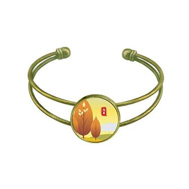 Imagem de Pulseira/bracelete interrompendo o calor Twenty Four Solar Term joia retrô de punho aberto