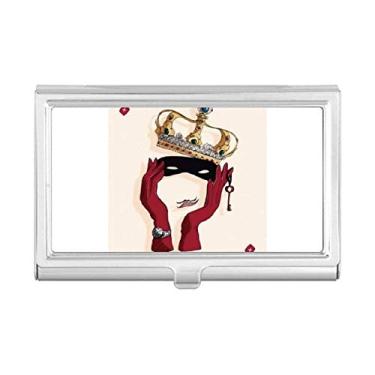 Imagem de Porta-cartões de visita com padrão de diamante K para cartas de baralho