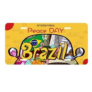 Imagem de DIYthinker Placa de carro de grafite Oscar Niemeyer Brasil Decoração de carro Dia da Paz