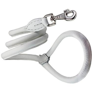 Imagem de Coleira para cachorro Dogs My Love 1,2 m de comprimento redonda de couro genuíno enrolada brancaDogs My Love Large: 1/2" (12mm) branco Z-982-0