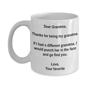 Imagem de Presentes engraçados para vovó - Caneca de café I'd Punch Another Grandma In The Face - Caneca de presente para mordaça do seu filho