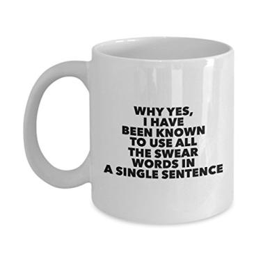 Imagem de Caneca divertida de jurar - Por que sim, eu tenho sido conhecida por usar todas as palavras de juramento em uma única frase