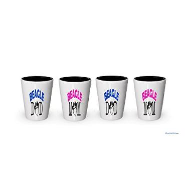 Imagem de Copo de shot Beagle Dad and Mom – Presentes para casal Beagle (4, casal)