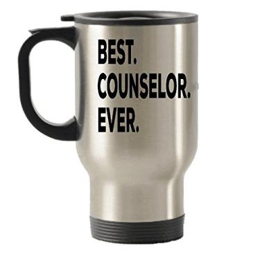 Imagem de Counselor Gifts – Caneca de viagem de conselheiro – Melhor conselheiro de todos os tempos – orientação escolar de acampamento carreira saúde mental genética 1 ensino médio casamento drogas substância abuso terapeutas