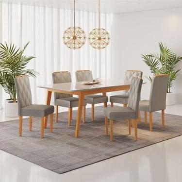 Imagem de Conjunto Sala De Jantar Mesa Elegance Com 6 Cadeiras Diamante Jolie Jc