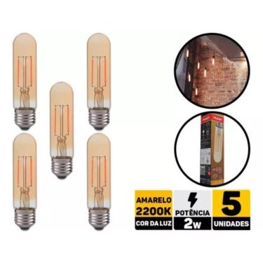 Imagem de Lâmpada Avant Led Tubular Retrô T30 Ambar Bivolt 5 Unidades