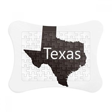 Imagem de Moldura de quebra-cabeça com contorno do mapa dos EUA do Texas América, enfeite de quebra-cabeça