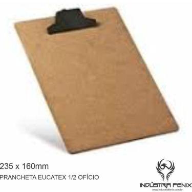 Imagem de Prancheta Mdf Madeira 1/2 Oficio A5 Garra Plastica Leve 5032