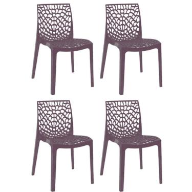 Imagem de Kit com 4 Cadeiras Gruvyer Estrutura em Polipropileno Fratini