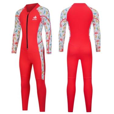 Imagem de REALON Roupa de banho infantil de mergulho para meninos, meninas e jovens, roupa seca de corpo inteiro Rash Guard Suntan Roupa de mergulho fina para mergulho, surf, snorkeling, prancha de surfe,