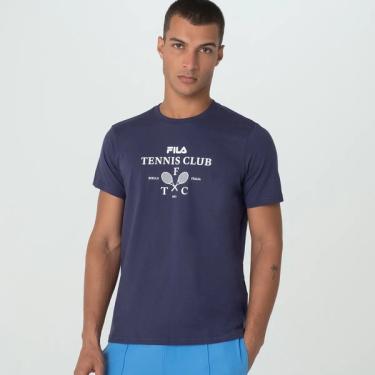 Imagem de Camiseta Fila Soft Urban Masculino Marinho e Branco