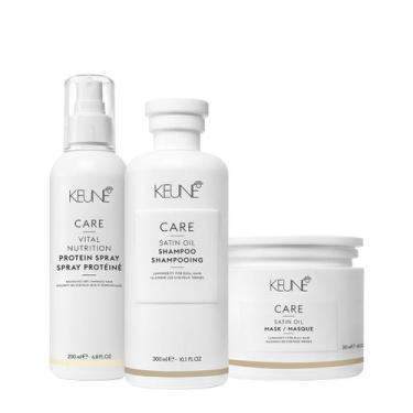 Imagem de Kit Keune Care Satin Oil Shampoo Máscara E Vital Nutrition Protein (3